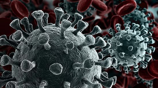 Corona virus in microscopic image