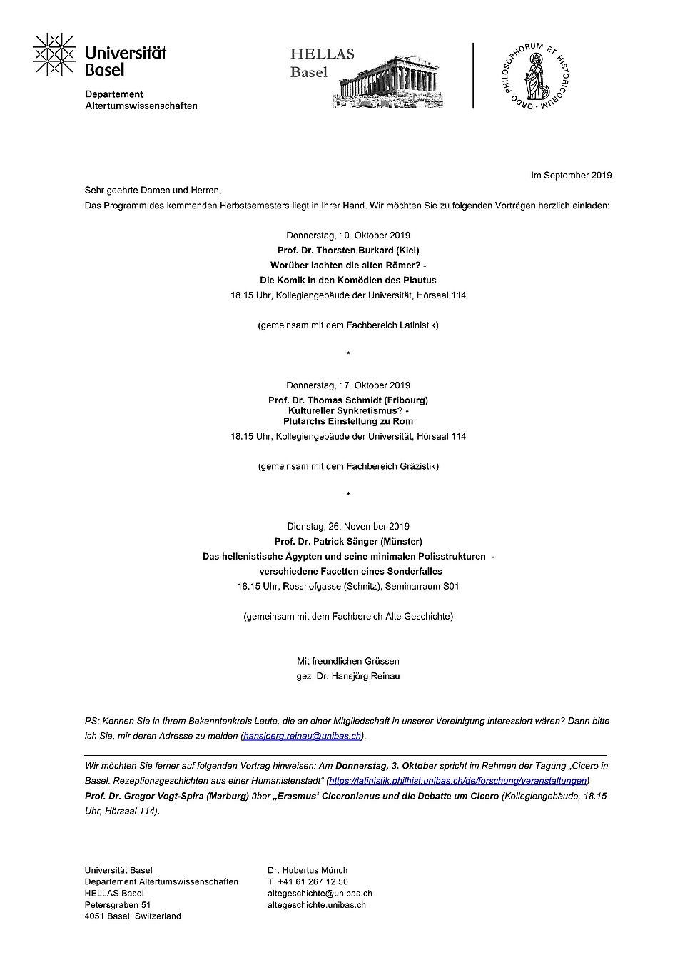 Programm HELLAS HS19