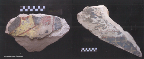 Fig. 3: Fragments of the first decoration of the ceiling