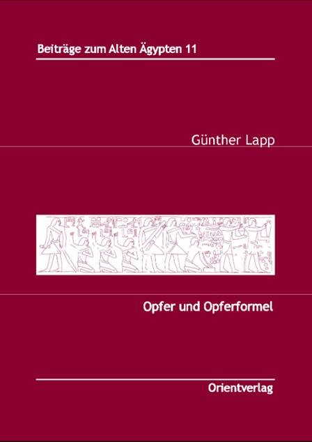 Opfer und Opferformel. BAÄ 11