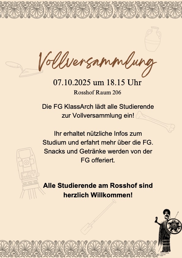 Flyer Vollversammlung FG Klass.Arch. HS 25